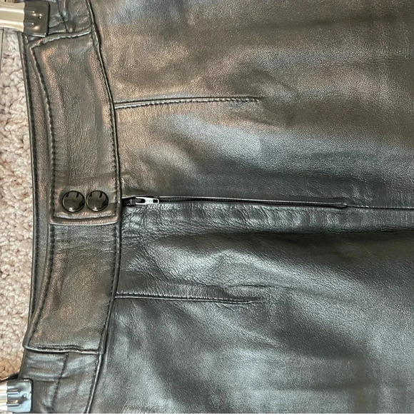 Vintage Enrique Hidalgo Pedrola Leather Maxi Skirt Black   Small - Picture 5 of 15